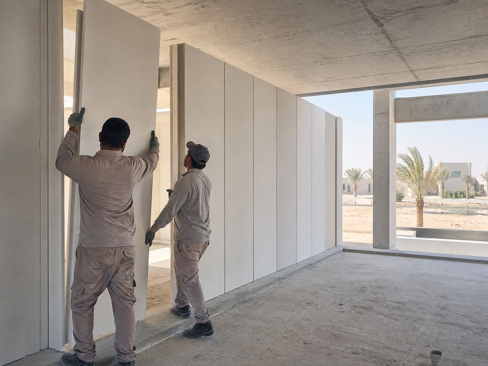Panel installation on a residential project